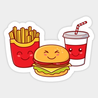 Kawaii Burger and French Fries Sticker